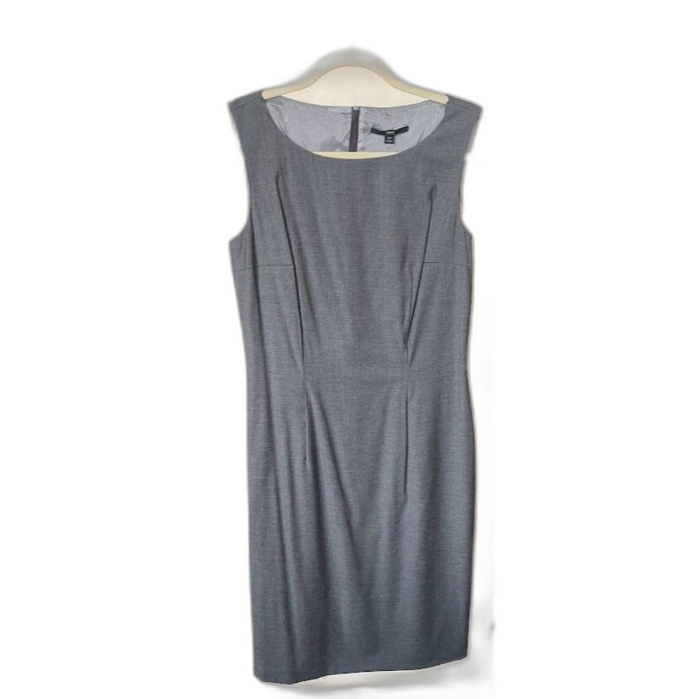 Hugo Boss Women Sheath Dress Gray Lightweight Wool Blend Lined Women Size 4